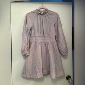 Chelsea & Violet lavender peasant mini dress Long Sleeve gathered neckline S